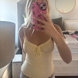 Women's Yellow Spaghetti Strap Top